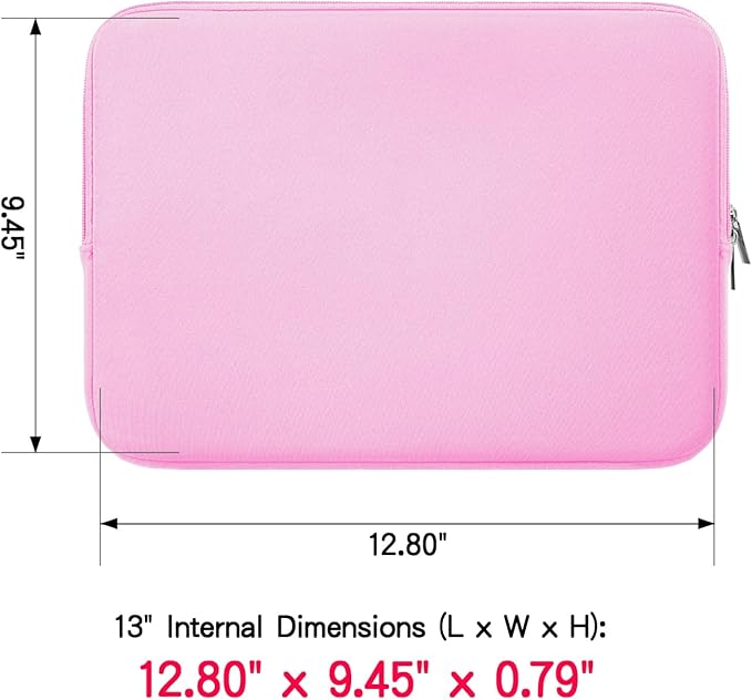 RAINYEAR Laptop Sleeve Case Compatible with 13.3 Inch Notebook Computer Tablet Chromebook 14" MacBook Pro/Max M1 M2 M3 M4 M5 Soft Cover Protective Case Zipper Carrying Bag (Pink)