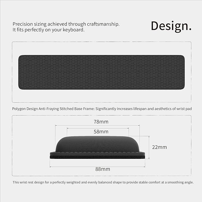 Faluber Cooling Gel Wrist Rest, 12.5-inch Length for Compact Keyboard, Memory Foam Palm Rest with Non-Slip Footpad, Ergonomic Design, Stain Resistant, PC Accessory Gaming Gear (Small-Compact)