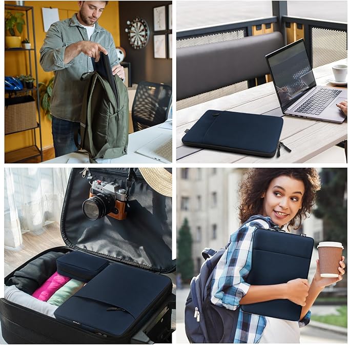 ZYB Laptop Case 16 Inch,16 Inch Laptop Sleeve for 16 Inch Notebook MacBook Pro 16 Lenovo ThinkBook/IdeaPad/ThinkPad HP Dell Acer ASUS etc Waterproof Computer Sleeve with Pocket & Accessory Bag-Blue