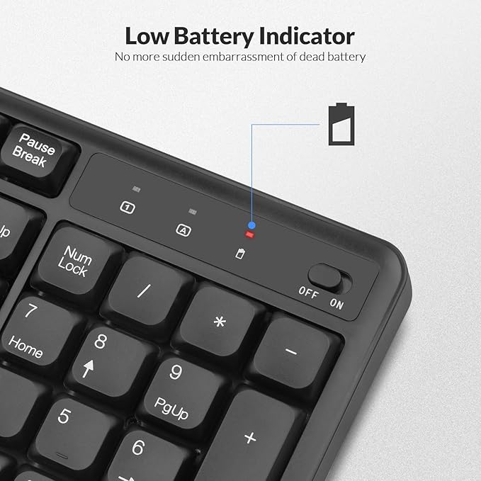 Wireless Keyboard and Mouse,Rii RK209 2.4G Full-Sized Quiet Wireless Ergonomic Keyboard,Quiet Typing and Clicking,Adjustable 5000 DPI Mouse for PC, for Windows,Mac