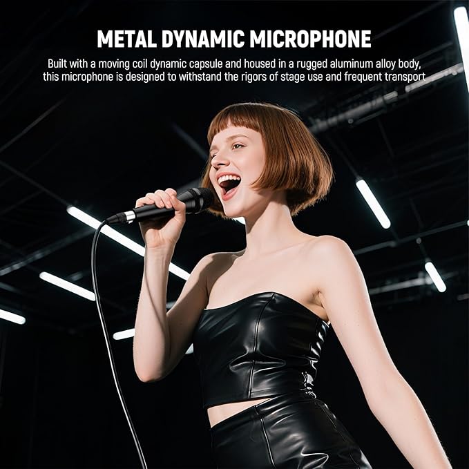 NEEWER DM01 Cardioid Dynamic Microphone with XLR Cable for Podcast Singing PC Gaming Streaming Studio Vocals, Speeches, Live Performances, 600Ω +/- 30% Impedance, 100Hz-10KHz Frequency Range