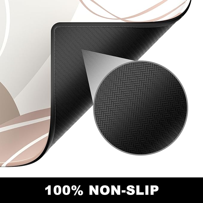 BOSOBO Large Mouse Pad, Desk Mat, XXL Gaming & Keyboard Mat, Desktop Full Cover 31.5 x 11.8 Inches, Modern Abstract Lines