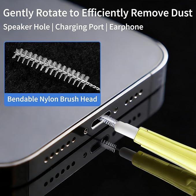 10 Pcs Cell Phone Cleaning Kit,Charging Port Cleaner,Dual Sided Anti Clogging Nylon Brushes,Suitable for Clean Phone Charging Port,Phone Speaker, AirPods,Tablet Camera,Other Electronics - Image 4