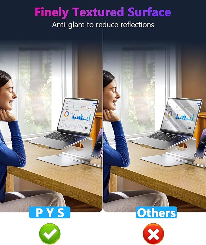 PYS 4-Way Privacy Screen for MacBook Pro 13 Inch (2016-2022, M1, M2) & MacBook Air 13 Inch (2018-2021, M1) - 360° Anti-Spy Filter, Matte Anti-Glare Protector, Scratch-Resistant Film, Laptop Privacy Filter Shield