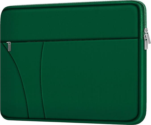 14 inch Laptop Sleeve, Traveling Laptop Case with Zippered Pocket, Shockproof Protective Carrying Briefcase Computer Bag for 14" MacBook Air/Pro, HP, Dell, Lenovo, Acer, Dark Green