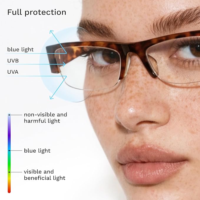 livho Retro Chic Blue Light Glasses for Woman - Early 2000s Narrow Rectangular Frame, Blue Light Blocking with Soft Case