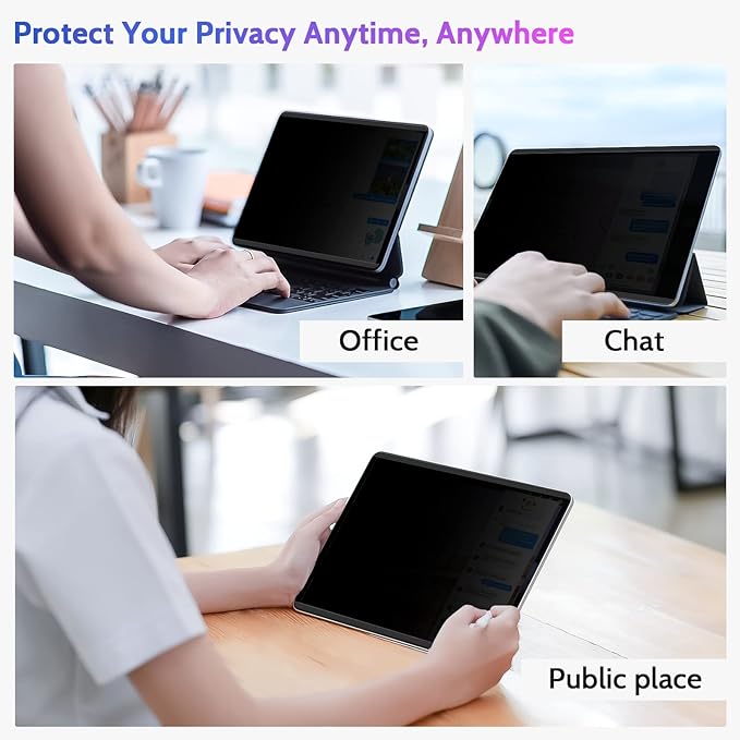 Peslv Magnetic Privacy Screen Protector for iPad Pro 12.9 Inch 2018 2020 2021 2022, Removable Anti Blue Light Glare Spy Private Filter