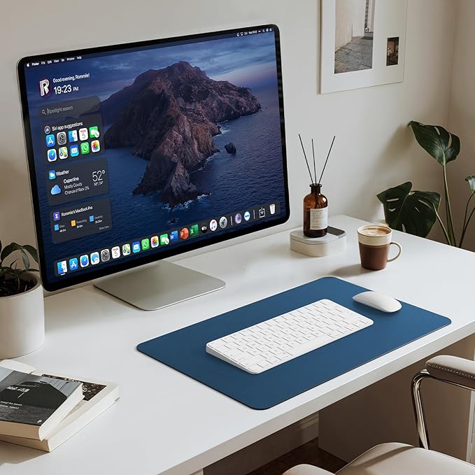 Jotsome Leather Desk Pad Mat, Non-Slip Desk Blotter Pad - Desk Protector for Office, Home, Lap Desk, Laptop, and Desktop (Midnight Blue, 17" x 12")