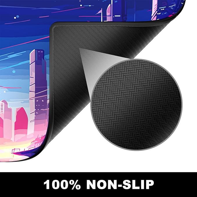 BOSOBO Large Mouse Pad, Desk Pad, XXL XL Extended Gaming Mouse Pad, Desk Mat for Office & Home, Long Keyboard Mat, Huge Mouse Pad, Desktop Full Cover 35.5 x 15.7 Inches, Anime Tokyo Cyberpunk