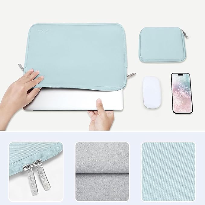MOSISO Laptop Case 13 inch, 13 inch Laptop Sleeve Bag Compatible with MacBook Air M5 M4 M3 M2 M1 2026-2018 / Neo/Pro M2 M1 2026-2016, Neoprene Computer Sleeve Bag with Small Case, Mint Green