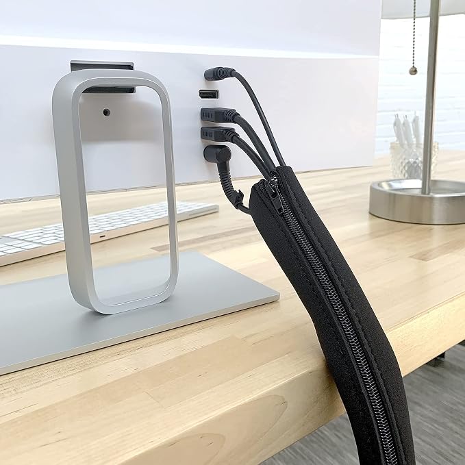 Zipper Cable Sleeve by Wrap-It Storage - 24" x 4" (4-Pack) Black - Cord Organizer and Cable Protector for Desk, Computer, TV Cord Management to Hide and Cover Wire and Extension Cables - Image 6