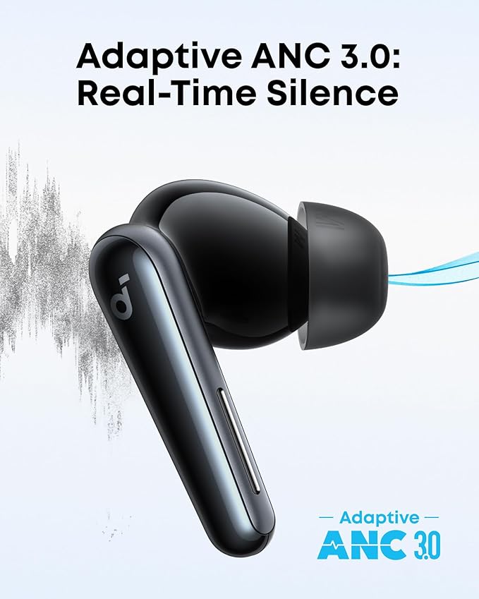 soundcore Liberty 5 by Anker, Noise-Cancelling Wireless Earbuds, 2x Stronger Voice Reduction, Real-Time Adaptive Noise Cancellation, Fast Charging, Dolby Audio, 6-Mic AI Clear Calls, Long Battery Life