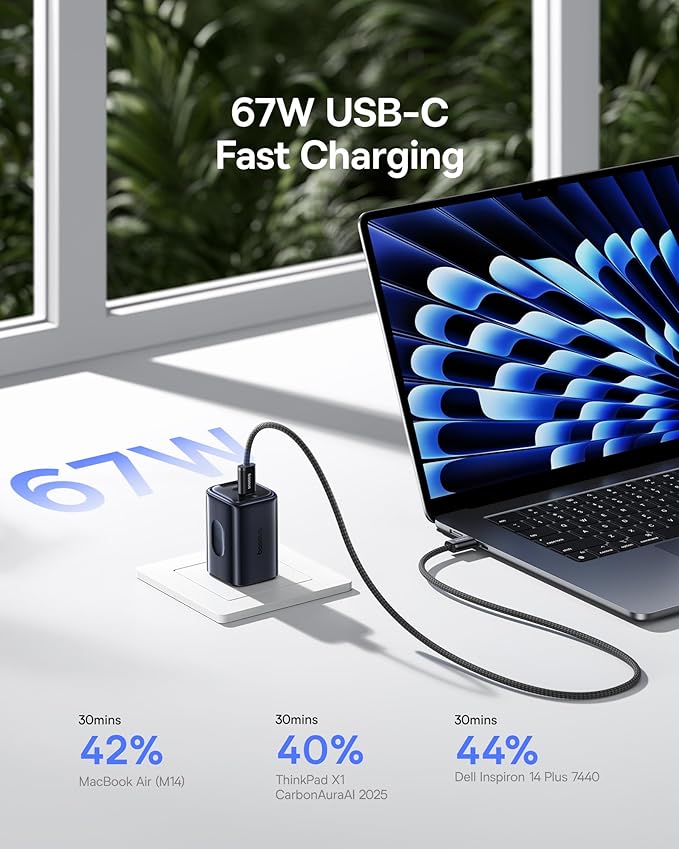 Baseus 67W USB C Charger and 22.5w Power Bank