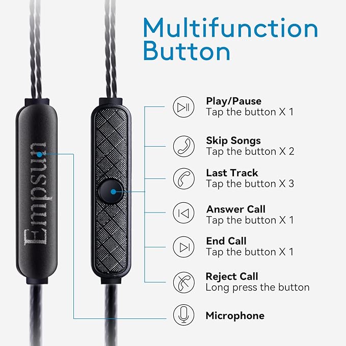 Wired Earbuds Headphones with Microphone Stereo Bass Earphones Noise Isolation in-Ear Headset Compatible with All Smartphones Tablets iPod IPad MP3 Player That with 3.5 mm Interface(Black)