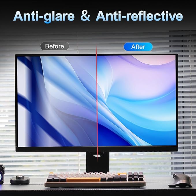 2 Pack Magnetic 27 Inch Computer Privacy Screen for Monitor 16:9 Aspect Ratio, Anti-Glare Blue Light Computer Monitor Privacy Shield, Removable Anti-Spy Screen Protector