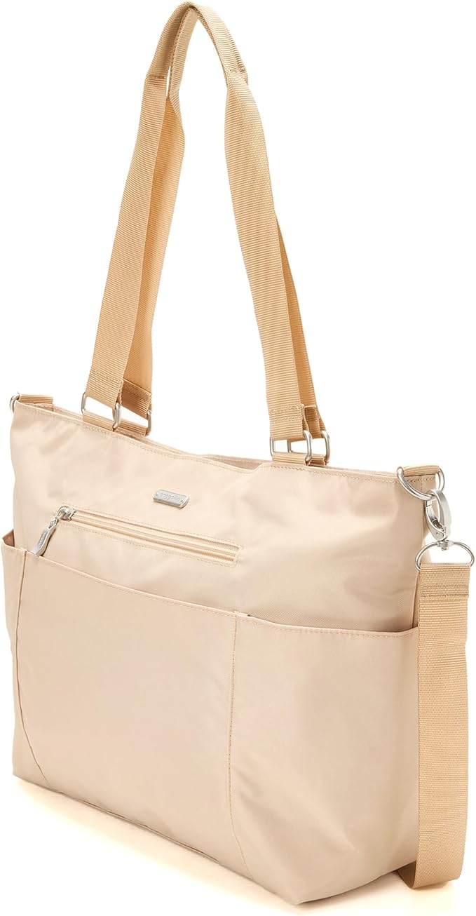 Baggallini Essential Laptop Tote - Work Tote Bag with Laptop Sleeve - Lightweight Travel Crossbody Shoulder Bag for Women
