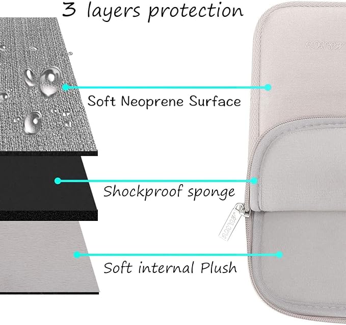 MOSISO Laptop Case 16 inch, 15-15.6 inch Laptop Sleeve Bag Compatible with MacBook Pro 16 M5 M4 M3 M2 M1, HP Acer Dell Lenovo ASUS Notebook, Neoprene Computer Sleeve Bag with Small Case, Rock Gray
