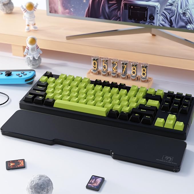 SELORSS Acrylic Keyboard Wrist Rest - TENKEYLESS 80% Keyboard- Mechanical Keyboards Ergonomic Palm Rest for Computer Keyboard,Anti-Slip Base,Wrist Pad for Laptop,Office & Home-Easy Typing (Black)