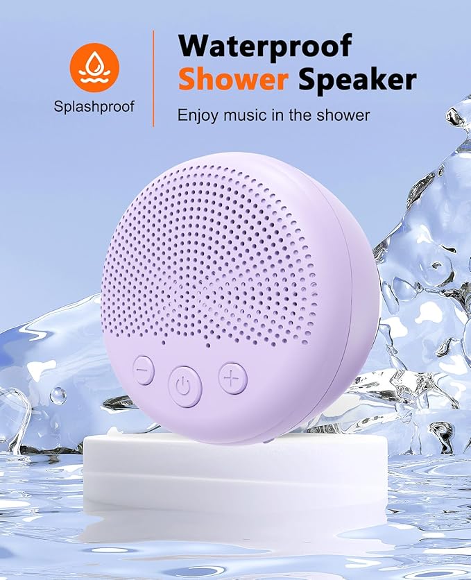 LENRUE Shower Speaker, Bluetooth Waterproof Speaker Wireless, Portable Speakers with Clear Loud Sound, Suction Cup, Lanyard, Ideas Gifts