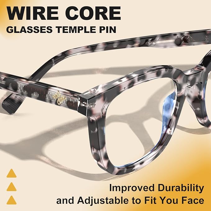 VISOONE Square Blue Light Blocking Glasses TR90 Anti Glare Computer Gaming for Women Men NOE