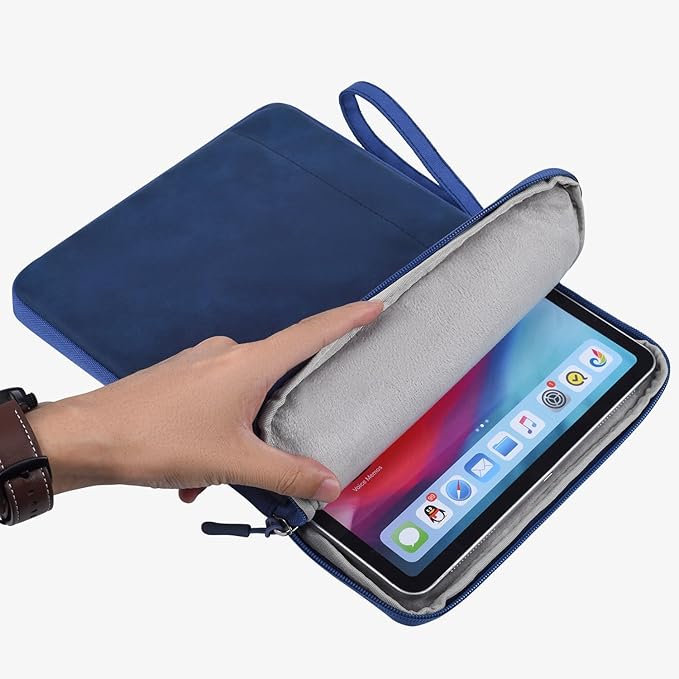 CAAORDKSO 7-8 Inch Tablet Sleeve for iPad mini (A17 Pro) 8.3", iPad mini 6/5/4/3/2/1, Samsung Galaxy Tab S2 8.0, Tab A 8.0, ZenPad Z8s 7.9, Amazon Fire HD 8 Tablet/ 8 Plus Tablet Bag Pouch, Dark Blue
