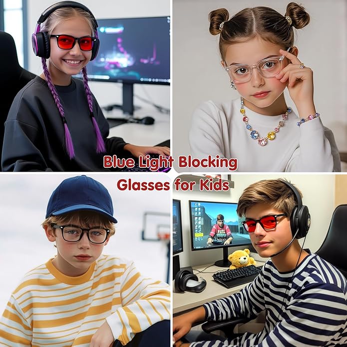 CHEERS DEVICES Blue Light Blocking Glasses for Kids Boys Girls Teens - Computer Glasses with Unbreakable Frame and Anti-Glare