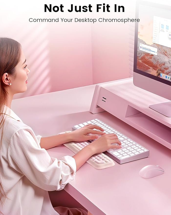 Meatanty Keyboard Wrist Rest, Ergonomic Keypad Support, Soft Memory Foam Hand Rest Pad for Typing Comfort, Computer Desk Accessory for Hand Palm Pain Relief, Laptop Office Home School Women Girl Cute