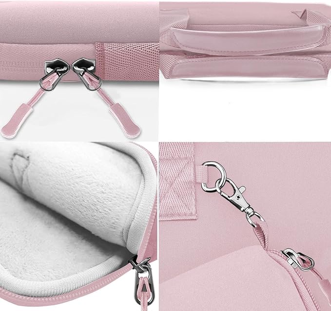 Hseok Laptop Sleeve 14 inch Case with Small Case, Compatible with MacBook Neo 14, MacBook Pro 14 M5/M4/M3/M2/M1, XPS 14 and Most 14 inch Notebooks, Neoprene Computer Handbag,Pale pink