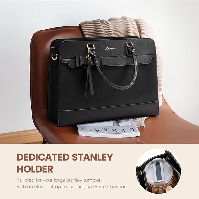 LOVEVOOK Laptop Tote Bag for Women,Leather Work Bag, Waterproof Business Teacher Bag,Large Computer Handbag Purse Briefcase,Office Gifts for Women