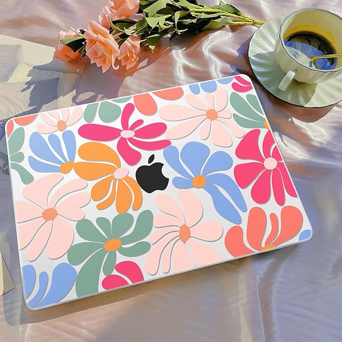 B BELK Compatible with MacBook Air 13 inch Case M5 2026 2025-2022 M4 M3 M2 A3449 A3240 A3113 A2681, Plastic Hard Shell+Keyboard Cover+Screen Protector for MacBook Air 13.6 inch Case, Colorful Flower