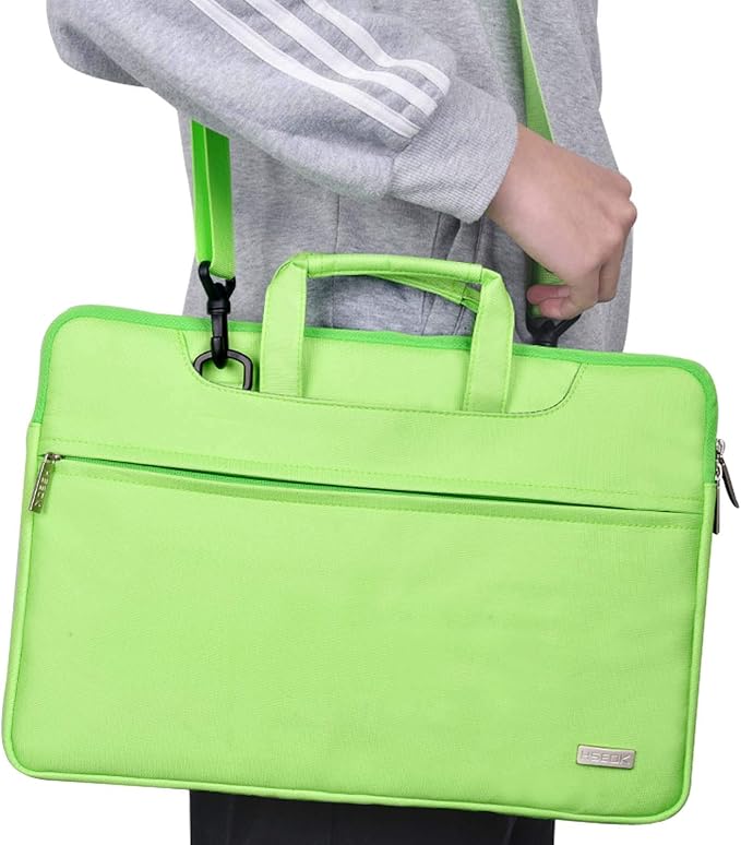 Hseok Laptop Shoulder Bag 13 13.3 14 Inch Case Compatible with MacBook Pro/Neo 14" M5/M4/M3/M2/M1,Mac Air/pro/Neo 13" and Most 13 13.3 14 Notebooks,Spill-Resistant Briefcase,Light Green