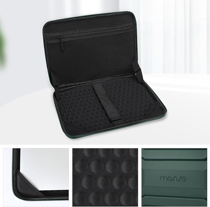 MOSISO 15-16 inch Laptop Hard Case, 15.6 inch Waterproof Shockproof Computer Bag Compatible with MacBook HP Dell, Symmetrical Trapezoid EVA Carrying Laptop Sleeve Hard Shell with Handle, Emerald Green