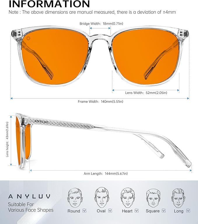 ANYLUV Blue Light Glasses for Woman Men, Womens Blue Light Blocking Glasses Computer Glasses Anti Eyestrain