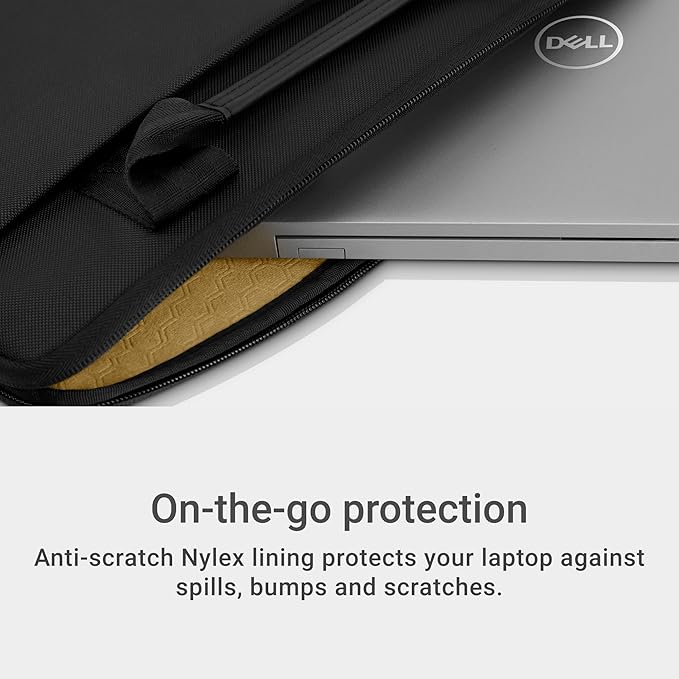Dell 15-16 EcoLoop Pro Sleeve - CV5623 - Organizer, Front Zippered Pocket, Weather-resistant, Luggage Pass Through, Padded Carry Handles, Detachable Shoulder Strap, Nylex Lining Material - Black