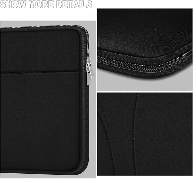 Laptop Sleeve 17 inch, Shockproof Protective Carrying Briefcase Computer Case with Zippered Pocket, Traveling Laptop Cover Compatible for HP, Dell, Asus, Lenovo, Notebook, Black