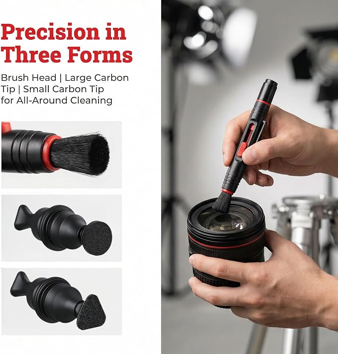 3 Pcs Lens Pen Brush Kit for Cleaning Camera Lenses and Screens Multifunction Lenspen for Photography Optics Screen and Lens Cleaning Tools for SLR and Other Devices - Image 2