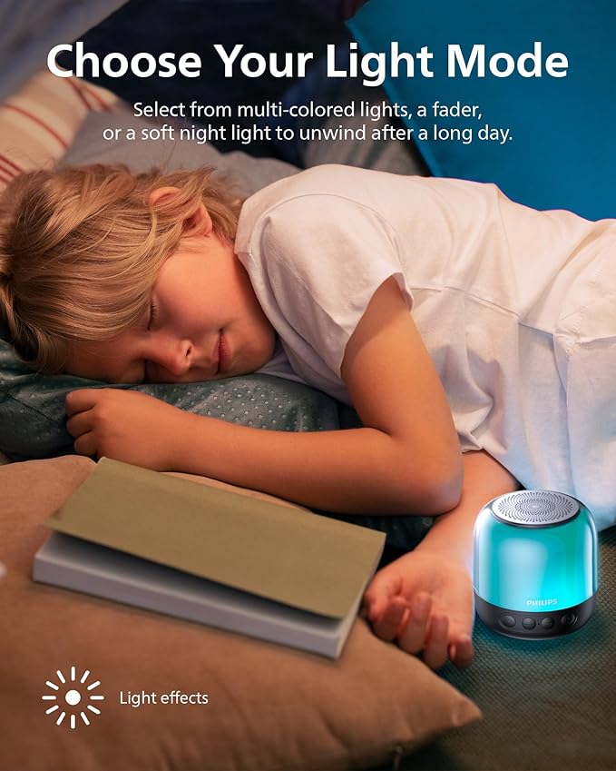 Philips S1108 Portable Bluetooth Speaker, 3W RMS, 9H Playtime, TWS Stereo Pairing, LED Light Effects, USB-C Charging – Compact Wireless Speaker for Home, Outdoor, Travel