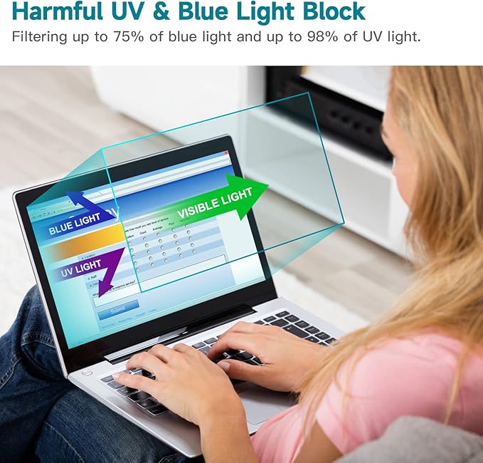 2 Pack 16 Inch Anti Blue Light Screen Protector for Lenovo/Dell/HP/ASUS/LG, Reduce Eye Strain Anti Glare Blue Light Blocking Screen Protector for 16’’ with 1920x1200 Resolution Laptop