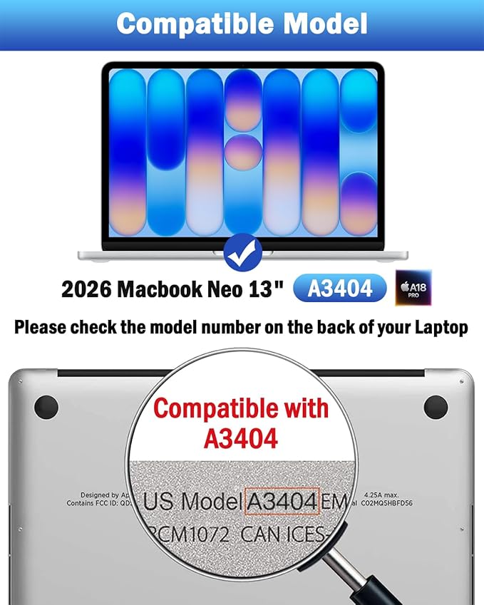 F FORITO 2-Pack Anti Blue Light Matte Screen Protector Compatible with 2026 MacBook Neo 13 inch with A18 Pro Chip - Eye Protection Blue Light Blocking & Anti Glare Laptop Screen Protector