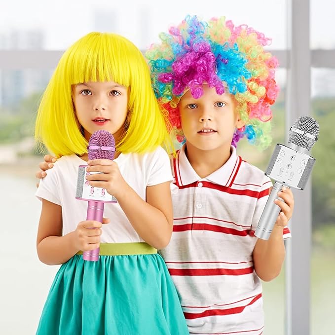 Niskite Kids Karaoke Microphone for Singing: Bluetooth Karaoke Microphone Wireless - Perfect Christmas Birthday Gifts for 2 3 4 5 6 7 8 Year Old Girls Toys