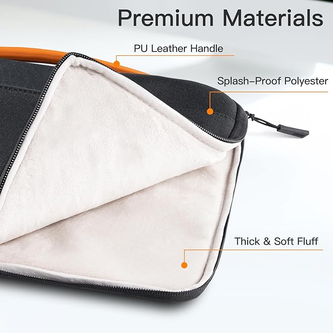 JETech Laptop Sleeve for MacBook Neo (A18 Pro), 13-14Inch MacBook Air/Pro (M1-M5, 2020-2026), Waterproof Bag with Portable Handle and Pocket, Compatible with 13-13.6 Inch Notebook (Black)