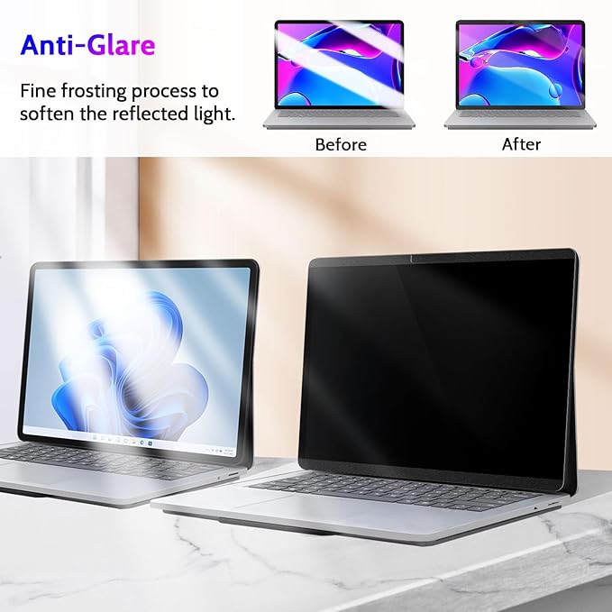 Peslv Magnetic Privacy Screen for Microsoft Surface Laptop Studio 2/1 14.4-Inch, Removable Anti Blue Light Glare Filter, Black Security Private Spy Block Protector