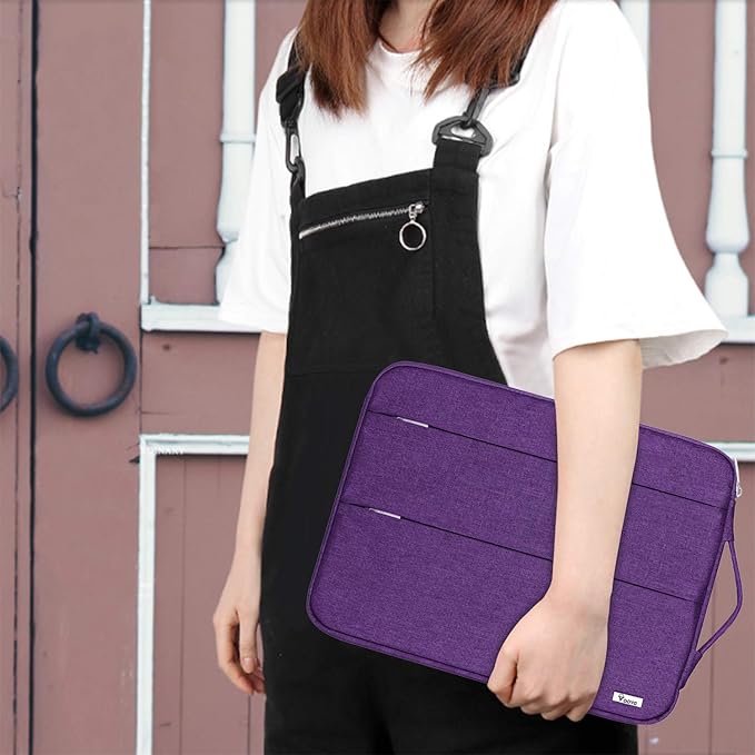 Voova Laptop Sleeve Carrying Case 14 15 Inch Compatible with MacBook Air 15 M2/M3/M4 2022-2025, MacBook Pro 15, Hp Chromebook 14, Waterproof Slim Computer Cover Bag,Purple