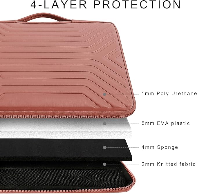 DOMISO 17.3 Inch Laptop Sleeve Case, Shockproof Waterproof Soft EVA Protective Bag with Handle, Lightweight Carrying Case for 17-17.3" Notebook/Dell/Lenovo/HP/MSI/ASUS, Pink