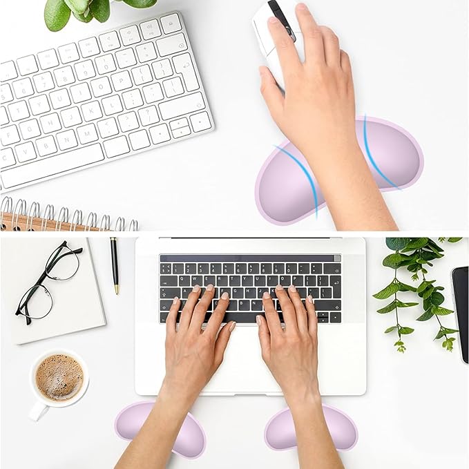 Dapesuom Mouse Wrist Rest, Ergonomic Memory Foam Mouse Wrist for Computer Desk Mats Support, PU Leather Hand Rest Pad Cushion for Gaming, Laptop, Men, Women, Pain Relief & Easy Typing, Queen Pink
