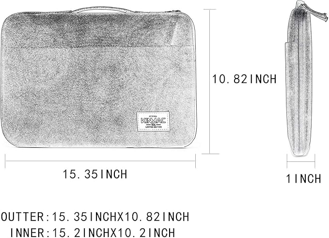 Kinmac 360° Cushion Protective Waterproof Laptop Case Bag Sleeve with Handle Compatible with LG Gram 16 inch and 15.6 inch-16 inch Laptop (Spaceship)