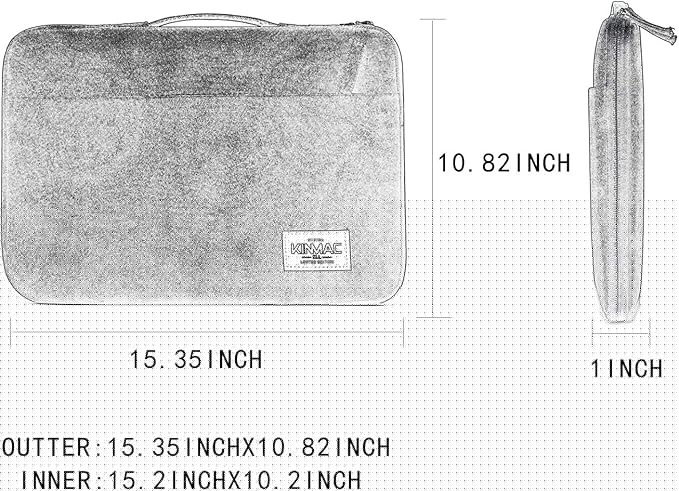 Kinmac 360° Protective Laptop Sleeve Case Bag Cover with Handle for MacBook Pro 16 inch,16 inch HP,Lenovo,Dell,ASUS,Acer Ultrabook and Business Laptop (Black Maple)