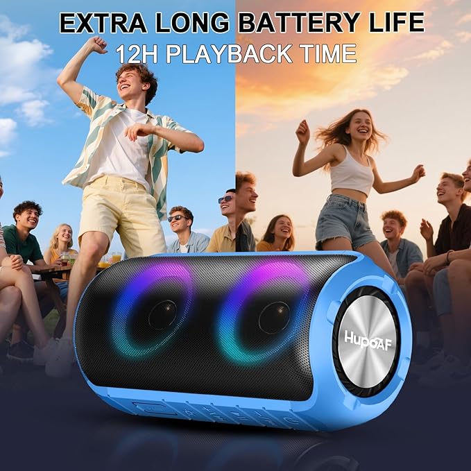 Bluetooth Speaker, 2026 New Portable Wireless Speaker with 6D Loud Sound, IPX7 Waterproof, HD Call, RGB Lights, 12H Playtime for Home/Party/Outdoor/Beach, Electronic Gadgets, Birthday Gift