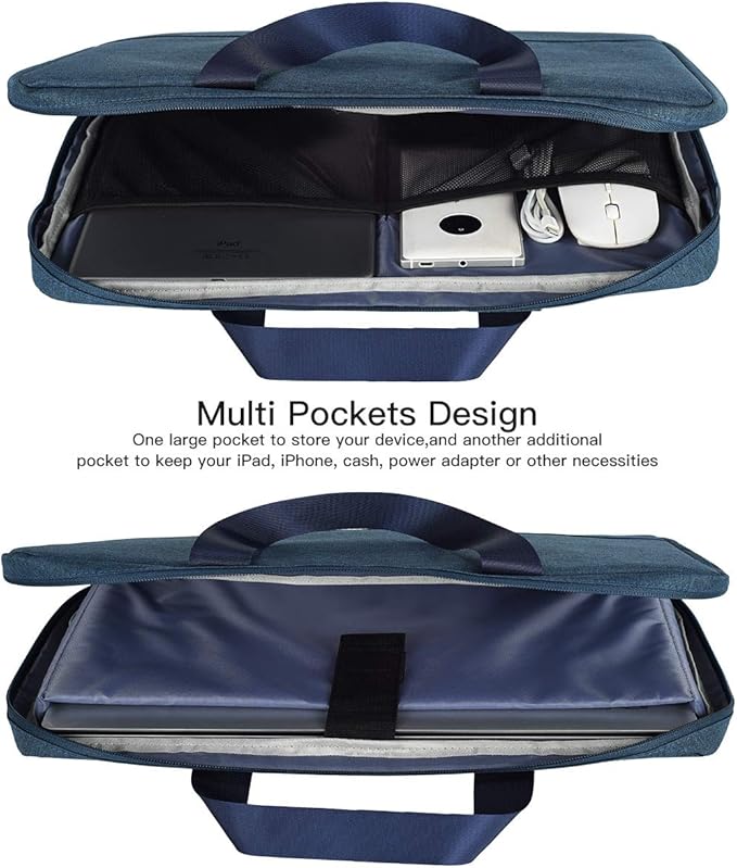 17.3 Inch Laptop Bag Men Women Briefcase with Organizer Compatible HP Envy 17 17t/Pavilion 17, Dell Inspiron 17/G3 G7 17.3, Ideapad 330 L340 17.3, Acer Aspire 17.3, ROG MSI GS75 17.3 Case, Blue