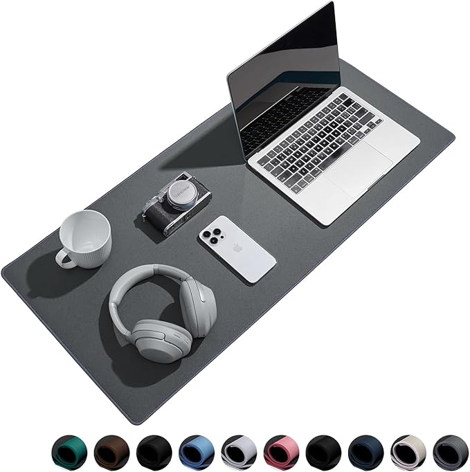 Waterproof Large Gaming Mouse Pad with Durable Stitched Edges, Non-Slip Rubber Base, Grainy Jacquard Mouse Mat Desk Pad for Home Office Gaming, 35.4''x15.7''x0.12'', Deep Gray